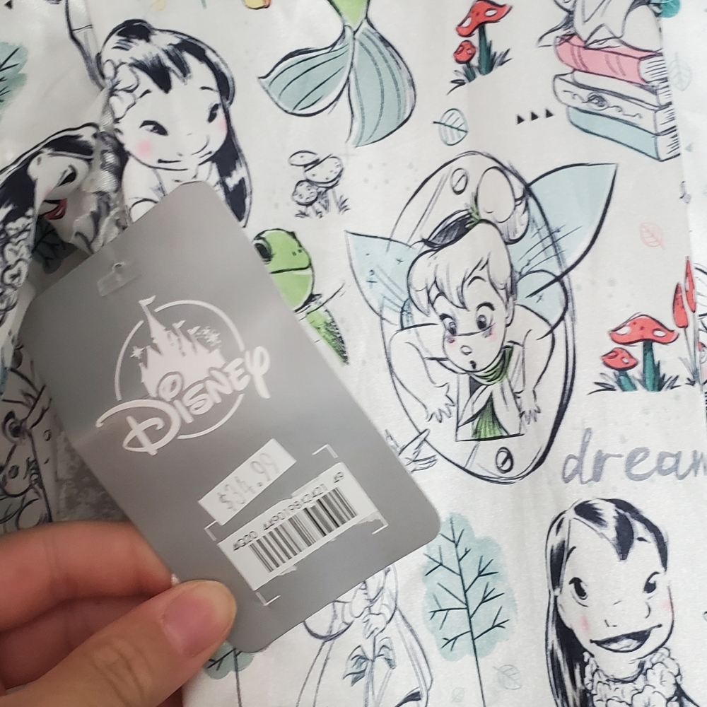 Nwt Disney XS animators collection night gown sketch tinkerbell princess Womens - Picture 4 of 9